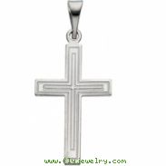 14K White Gold Cross Pendant