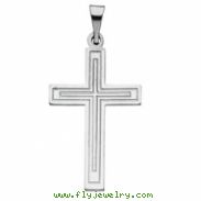 14K White Gold Cross Pendant