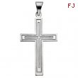 14K White Gold Cross Pendant