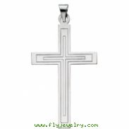 14K White Gold Cross Pendant