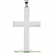 14K White Gold Cross Pendant