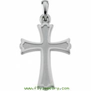 14K White Gold Cross Pendant