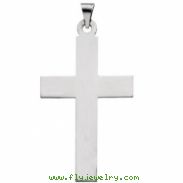 14K White Gold Cross Pendant