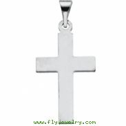 14K White Gold Cross Pendant