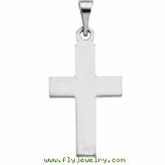 14K White Gold Cross Pendant