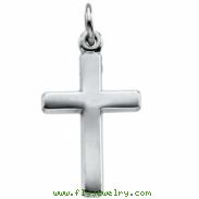 14K White Gold Cross Pendant