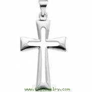 14K White Gold Cross Pendant