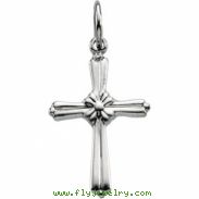 14K White Gold Cross Pendant