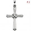 14K White Gold Cross Pendant