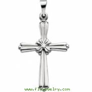 14K White Gold Cross Pendant