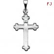 14K White Gold Cross Pendant