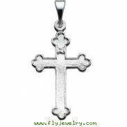 14K White Gold Cross Pendant