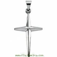 14K White Gold Cross Pendant