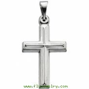 14K White Gold Cross Pendant