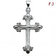 14K White Gold Cross Pendant