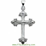 14K White Gold Cross Pendant