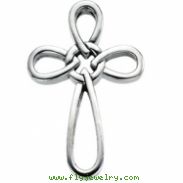 14K White Gold Cross Pendant