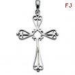 14K White Gold Cross Pendant