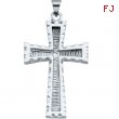 14K White Gold Cross Pendant