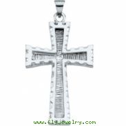 14K White Gold Cross Pendant