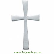 14K White Gold Cross Pendant