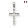 14k White Gold Cross Pendant