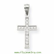 14k White Gold Cross Pendant