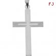 14K White Gold Cross Pendant With Design