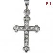 14K White Gold Cross Pendant With Diamond