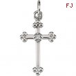 14K White Gold Cross Pendant With Diamond