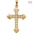 14K White Gold Cross Pendant With Diamond