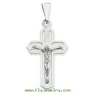 14K White Gold Crucifix Pendant