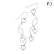 14K White Gold Curved Bars & Heart Earrings