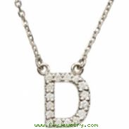 14K White Gold D Diamond Necklace