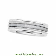 14K White Gold Design Duo Band