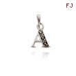 14K White Gold Diamond-Accented Initial A Pendant