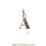 14K White Gold Diamond-Accented Initial A Pendant