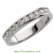 14K White Gold Diamond Band