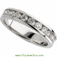 14K White Gold Diamond Band