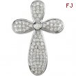 14K White Gold Diamond Cross