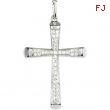 14K White Gold Diamond Cross