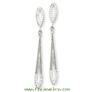 14K White Gold Diamond-cut Dangle Earrings