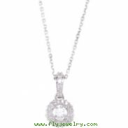 14K White Gold Diamond Entourage Necklace 18""