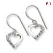 14k White Gold Diamond Fascination Heart Earrings
