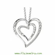 14K White Gold Diamond Heart Necklace