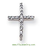 14K White Gold Diamond Latin Cross Pendant