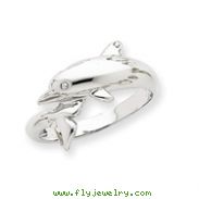 14K White Gold Dolphin Ring