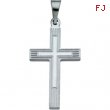 14K White Gold Extra Heavy Cross Pendant