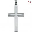 14K White Gold Extra Heavy Cross Pendant