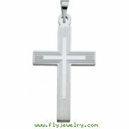 14K White Gold Extra Heavy Cross Pendant